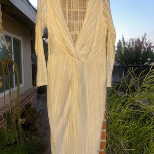 Jen's Pirate Booty Cream Long Sleeve cover up Dress